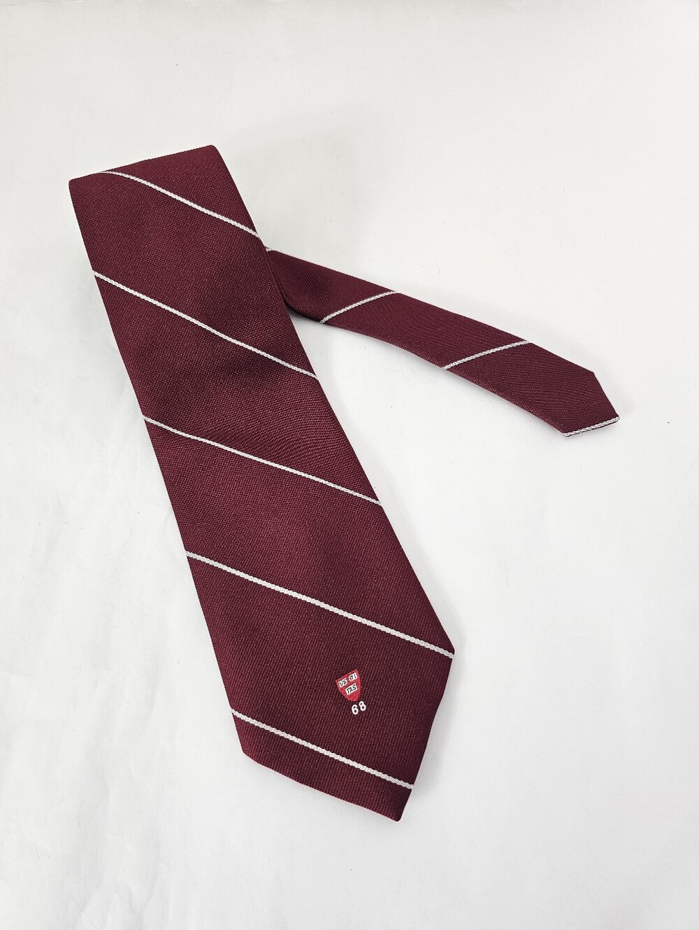 Vintage Harvard University Class of 1968 Silk Repp Tie Burgundy Ivy League